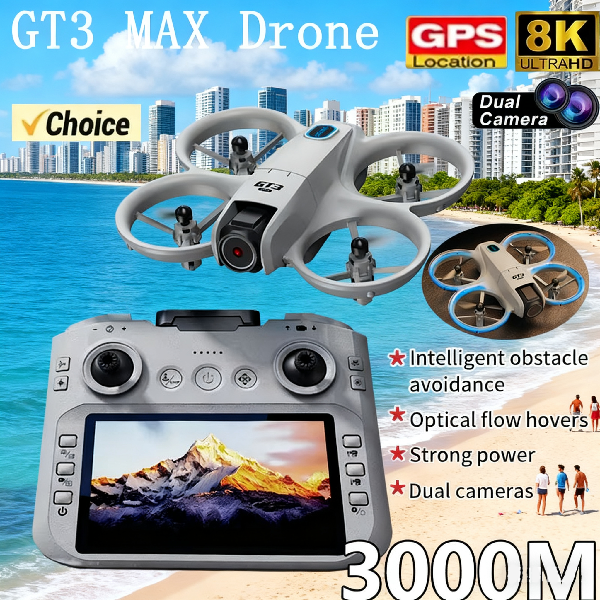 NEW GT3 Drone with HD Dual Cam - Drone Gimbal Case ulasan dan harga